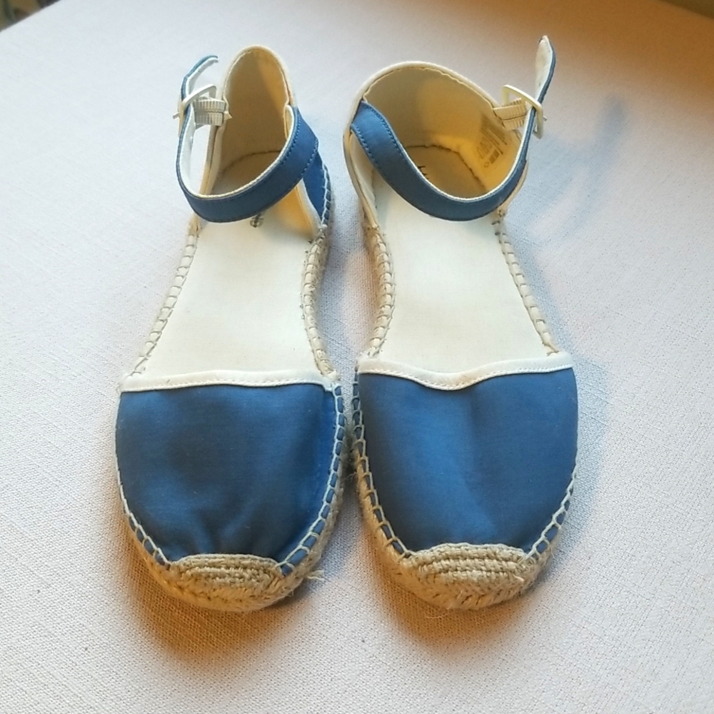 Land's End Blue Flat D'orsay Espadrilles size 7.5